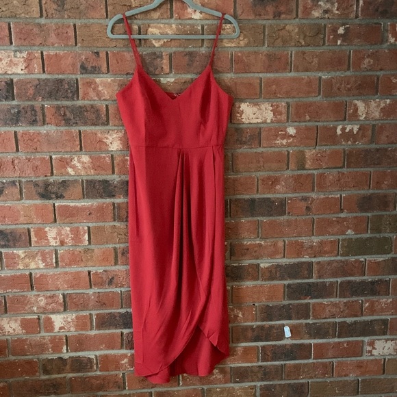 Lulus Reinette Elegant Red Women's Tulip Hem Midi Formal Dress - Picture 3 of 11